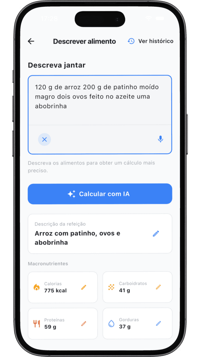 Calorias Fácil IA - app 5